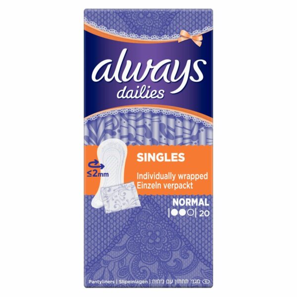 Always Dailies Singles Normal Panty Liners 20pk 2 Britannia.lk
