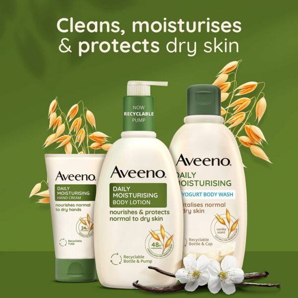 Aveeno Daily Moisturising Yogurt Body Wash  apricot and Oat Scented | 300ml - Image 6