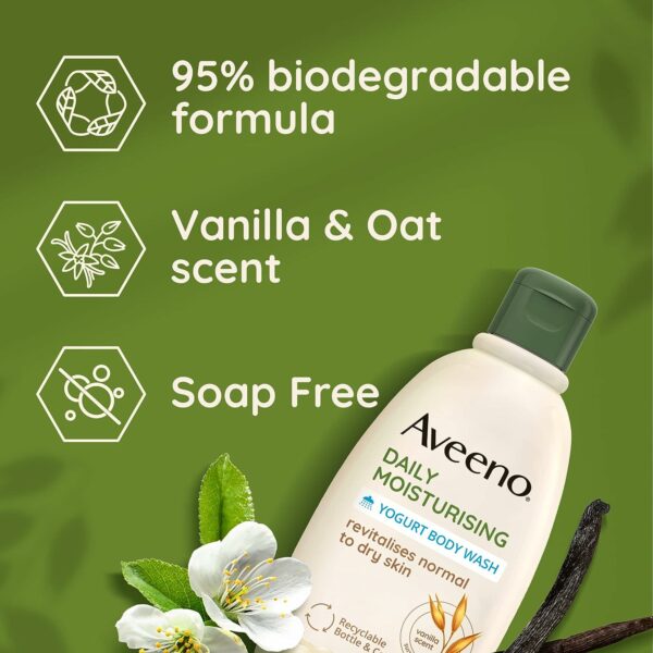 Aveeno Daily Moisturising Yogurt Body Wash  apricot and Oat Scented | 300ml - Image 2