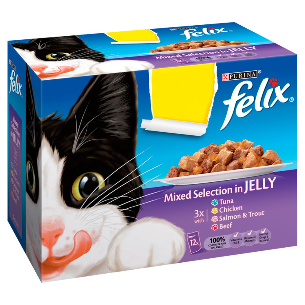 FELIX Mixed Selection Wet Cat Food 12x100g Britannia.lk