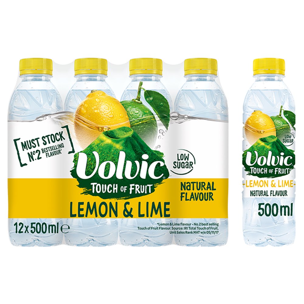 Volvic Touch of Fruit Low Sugar Lemon & Lime Natural Flavoured Water 12
