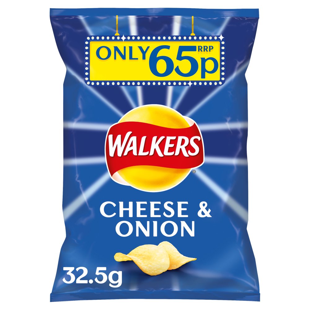 Walkers Cheese & Onion Crisps 65p PMP 32.5g Britannia.lk