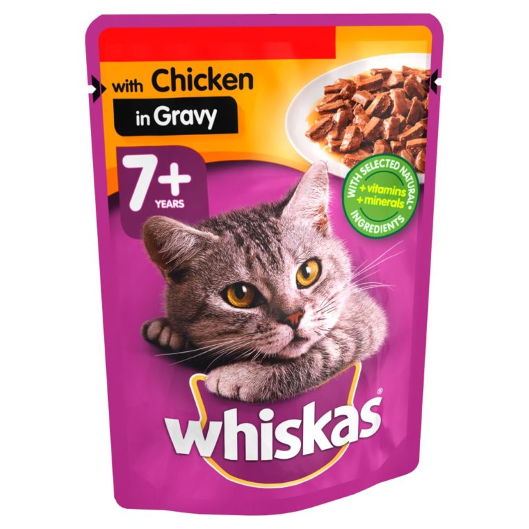Whiskas Senior 7+ Wet Cat Food Pouches Chicken in Gravy 100g Britannia.lk