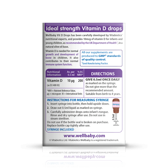 Wellbaby Vitamin D Drops 30ml Britannia.lk