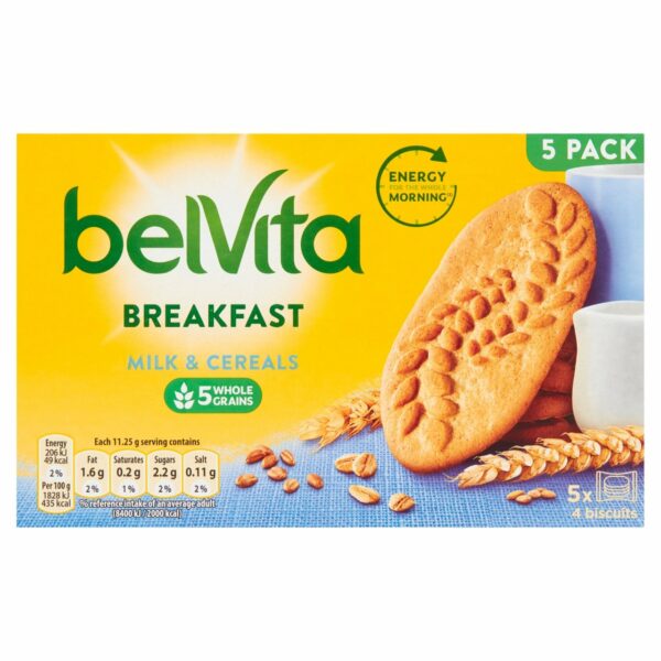 BelVita Breakfast Biscuits Milk & Cereals 5 Pack 5 x 45g
