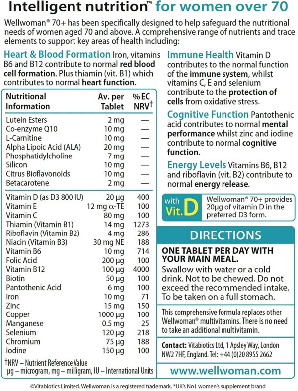 Vitabiotics Wellwoman 70+ - 30 Tablets - Image 3