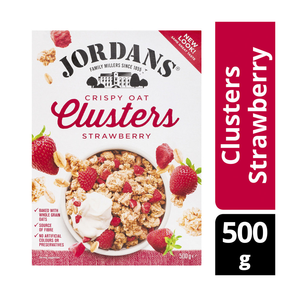 Jordans Crispy Oat Clusters Strawberry 500g Britannia.lk