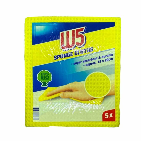W5  Sponge  Cloths (5pk)