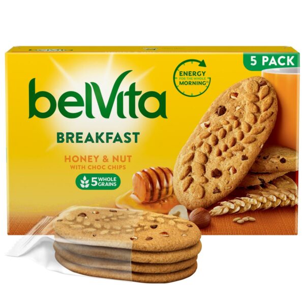 Belvita Honey & Nuts Choc Chips Breakfast Biscuits 5 x 45g - Image 10