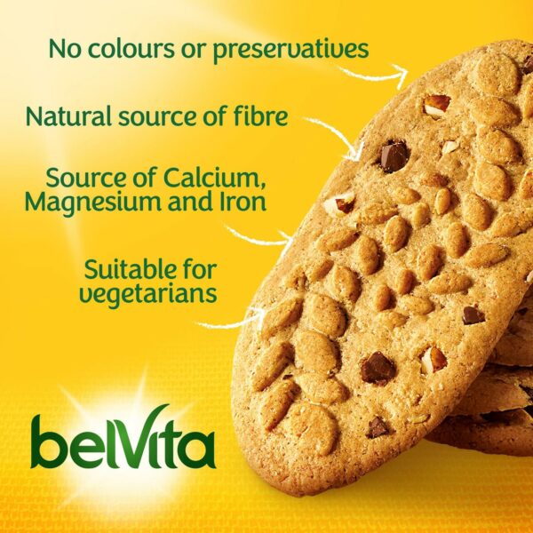 Belvita Honey & Nuts Choc Chips Breakfast Biscuits 5 x 45g - Image 3