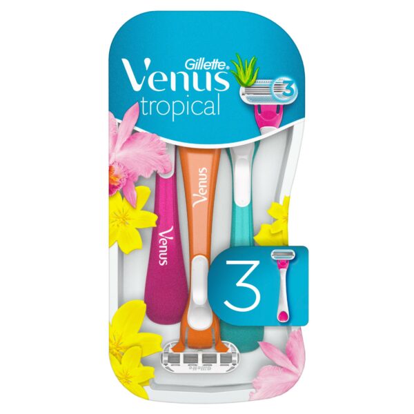 Gillette Venus Tropical 3 Blade Disposable Razors 3 Pack - Image 5