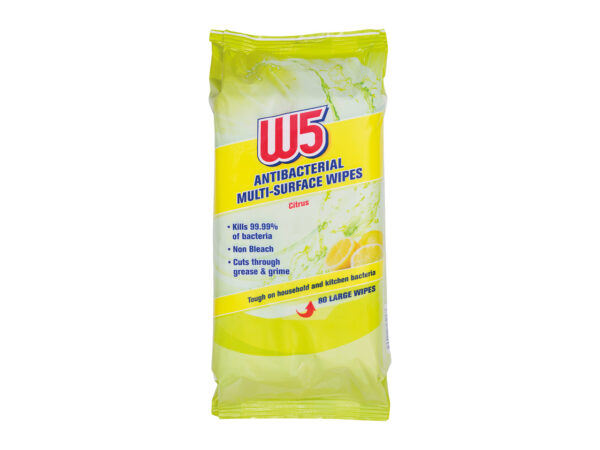 W5 Antibacterial Multi-Surface Wipes Citrus  72s