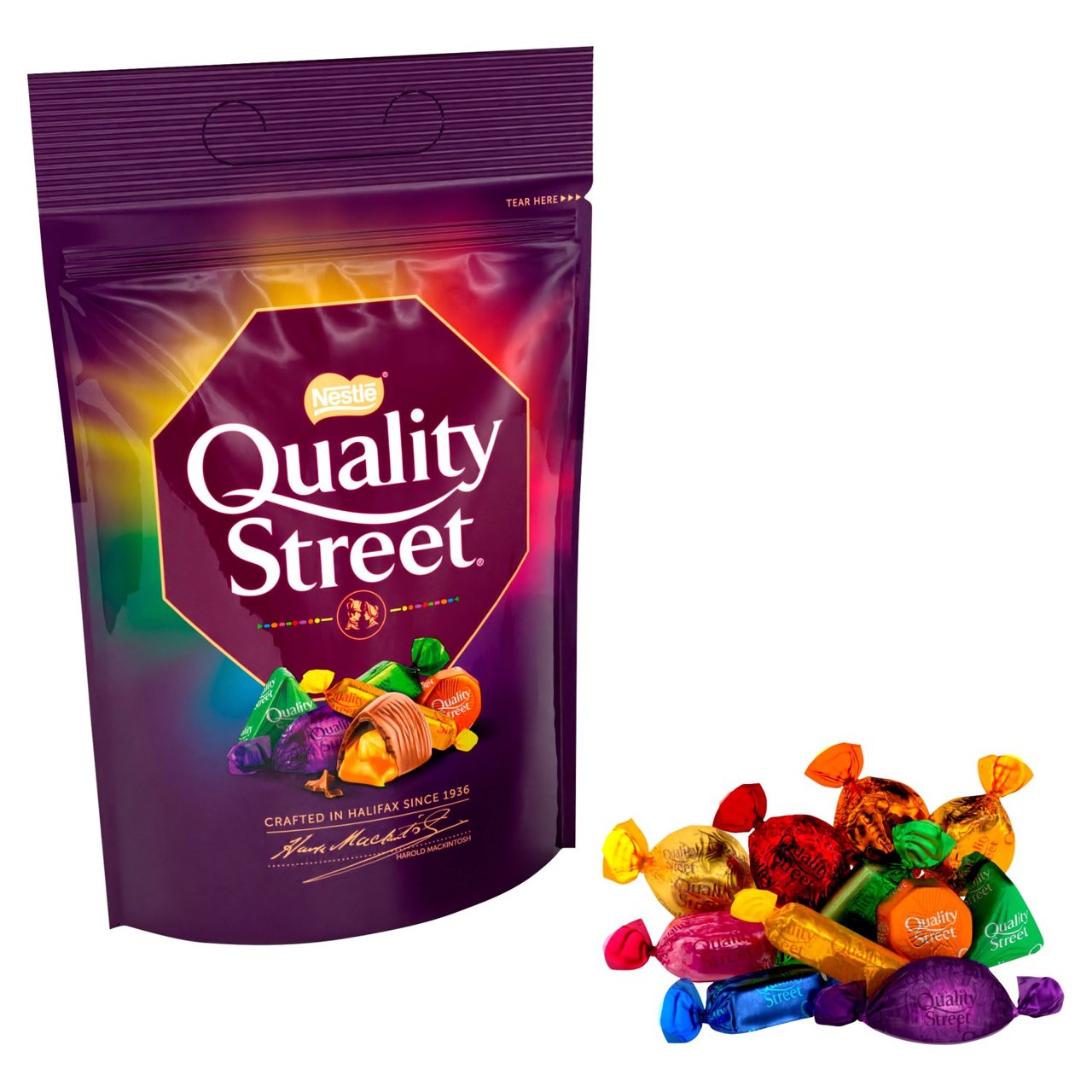 Quality Street Christmas Chocolate Toffee & Cremes Sharing Pouch 450g 1