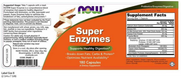 Now Super Enzymes Supports Healthy Digestion 90 Capsules - Image 9