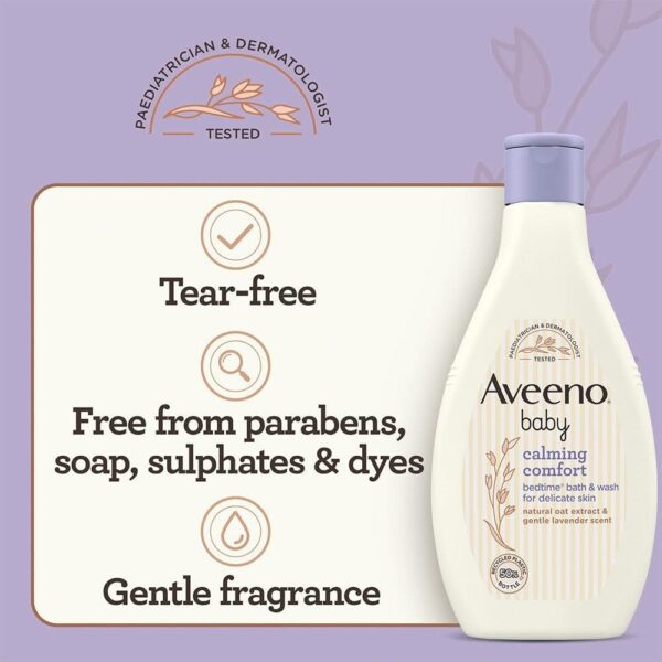 Aveeno Baby Calming Comfort Bedtime Bath & Wash 250ml - Image 7