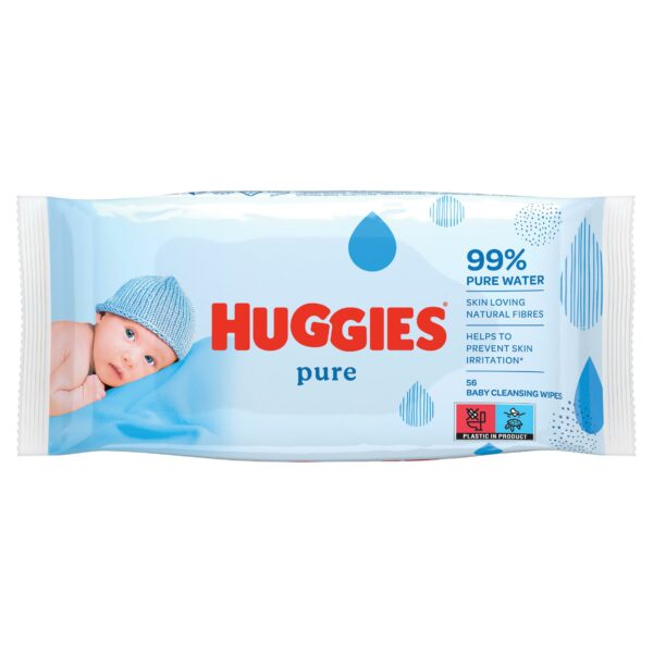 Huggies Pure Baby Wipes 56 per pack