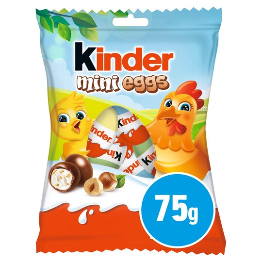 Kinder Milk Chocolate & Hazelnut Mini Eggs 75G q Britannia.lk