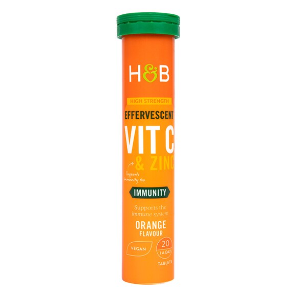 Holland & Barrett High Strength Effervescent Vit C & Zinc Orange