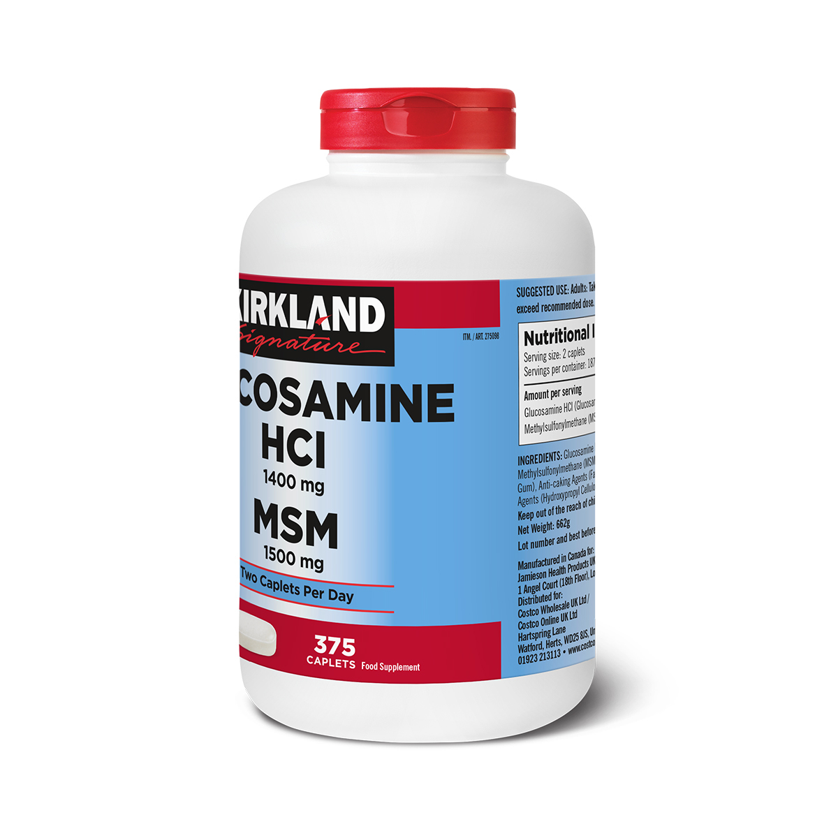 Kirkland Signature Glucosamine HCI & MSM, 375ct Britannia.lk