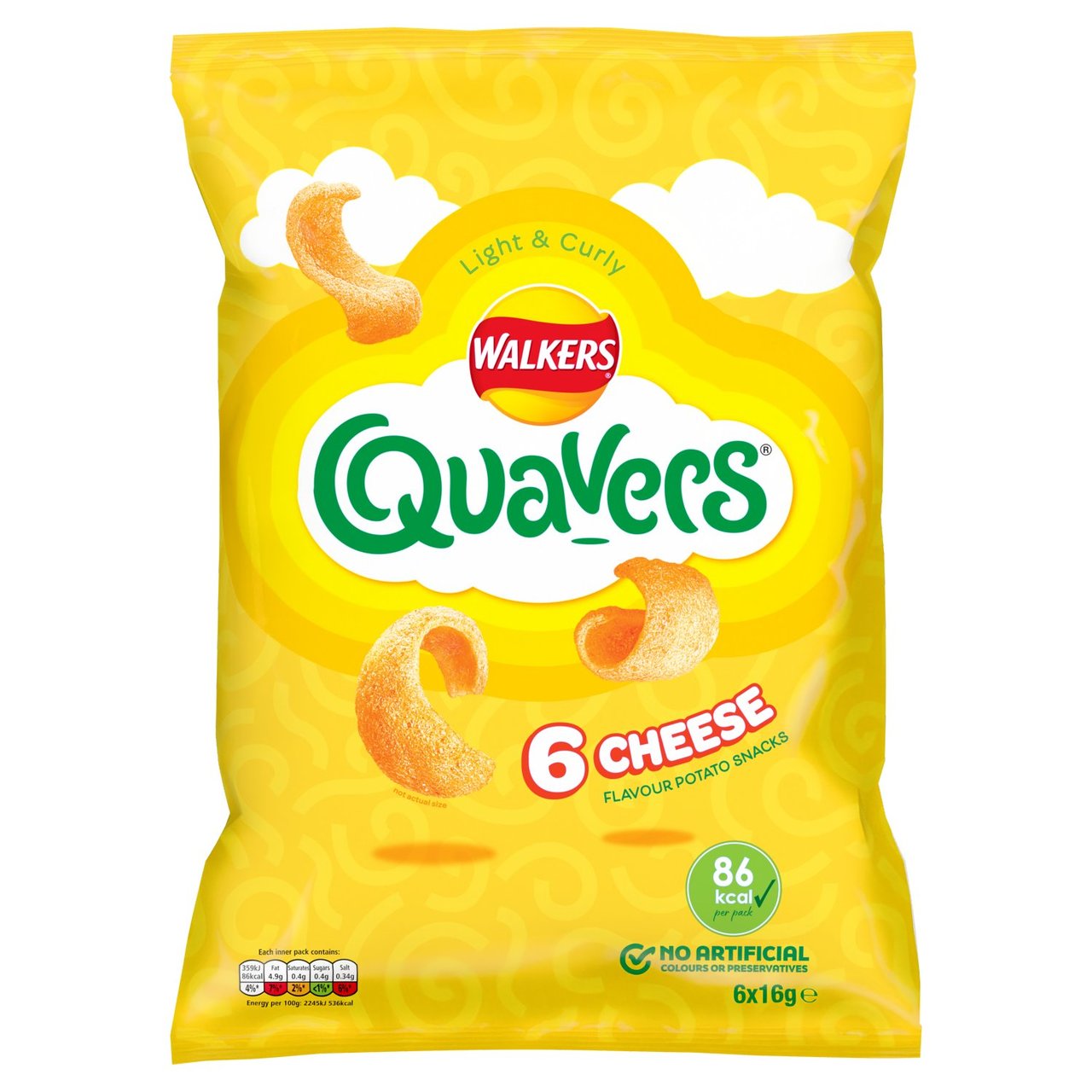 Walkers Quavers Cheese Multipack Snacks 6 packs Britannia.lk