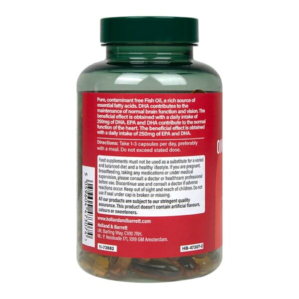 Holland & Barrett Omega 3 Fish Oil 1000mg 120 Capsules - Image 2