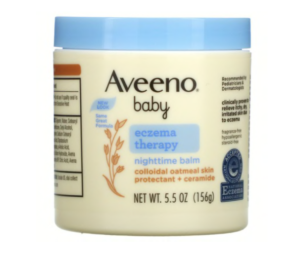 Aveeno, Baby, Eczema Therapy, Nighttime Balm, Fragrance Free, 5.5 oz (156 g)