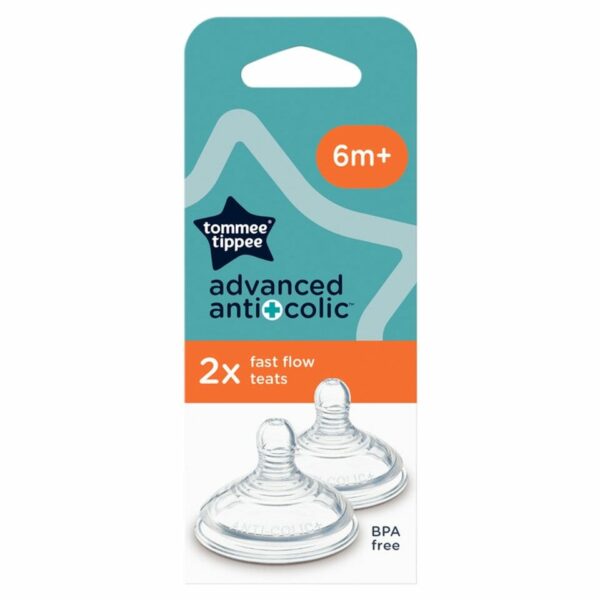 Tommee Tippee Closer To Nature Advanced 2 Anticolic Fast Flow Teats 6M+