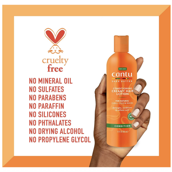 CANTU Natural Conditioning Creamy Hair Lotion, Shea Butter, 355 ml - Image 4