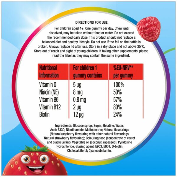 Centrum Kids Bones & Teeth Gummies Mixed Berry Food Supplement 30 per pack - Image 3