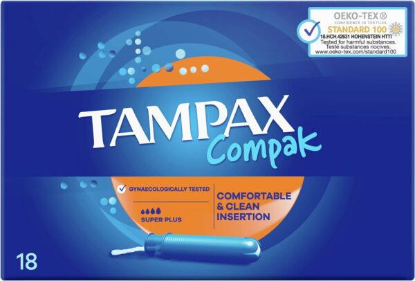Tampax Pearl Compak Super Plus Applicator Tampons 18 Pack - Image 2