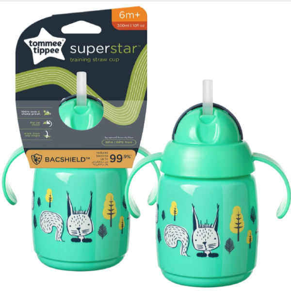 Tommee Tippee Superstar Weighted Straw Cup  6m+, 300ml, Green - Image 2
