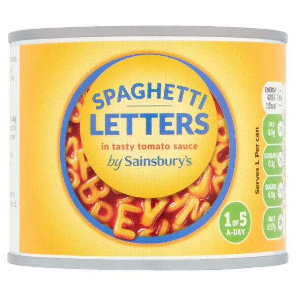Sainsbury's Spaghetti Letters in a Tasty Tomato Sauce 200g