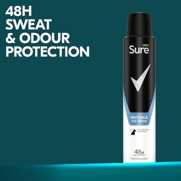 Sure Men Invisible Ice Fresh Anti-Perspirant Aerosol deodorant 150ml - Image 7