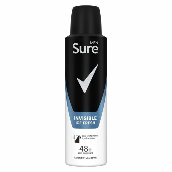 Sure Men Invisible Ice Fresh Anti-Perspirant Aerosol deodorant 150ml - Image 2