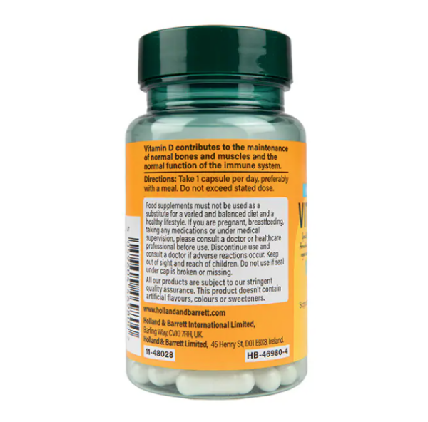 Holland & Barrett Vitamin D3 1000 I.U 25ug 90 Tablets - Image 3