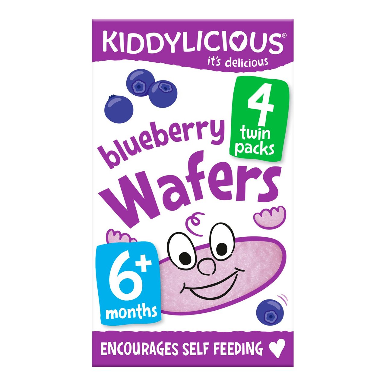 Kiddylicious Blueberry Wafers Baby Snacks 4 x 4g - Image 3