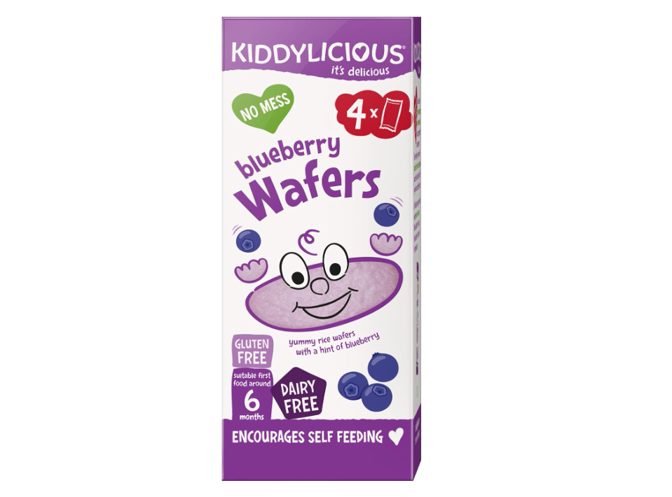 Kiddylicious Blueberry Wafers Baby Snacks 4 x 4g