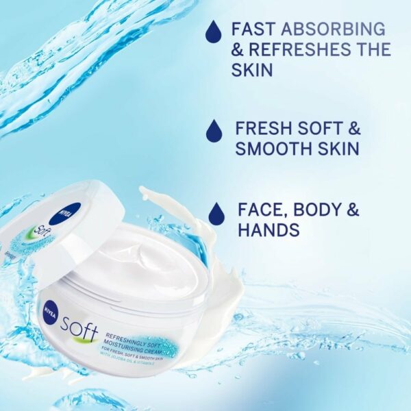 Nivea Soft Moisturising Cream for face hands and body 500ml - Image 4