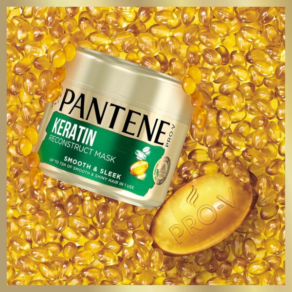 Pantene Smooth and Sleek Keratin Hair Mask, 300 ml - Image 5