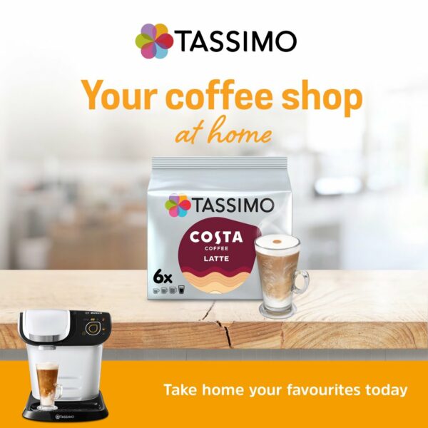 Tassimo Costa Latte Coffee Pods 6 per pack - Image 2