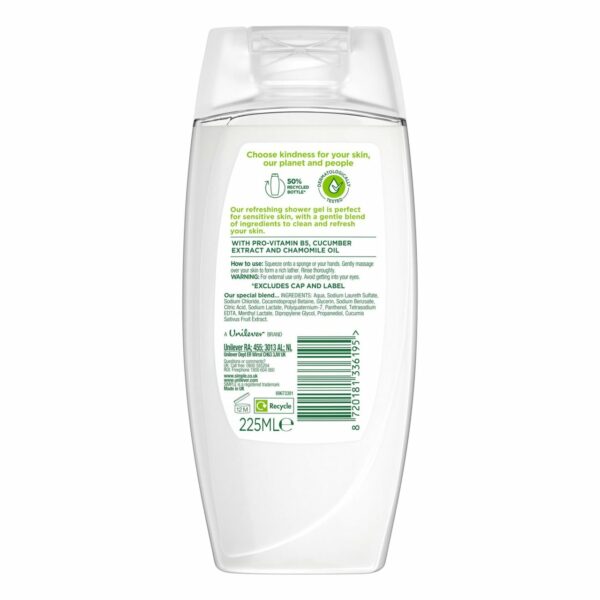 Simple Refreshing Shower Gel 225ml - Image 3