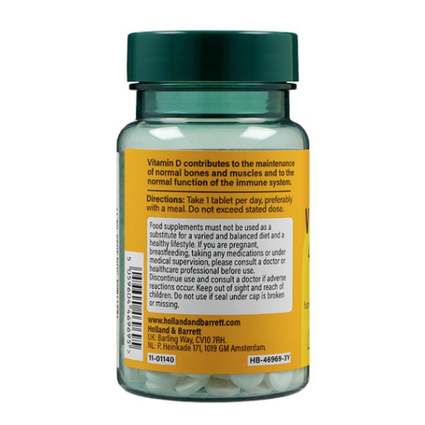 Holland & Barrett  Vitamin D3 400 I.U. 10ug 120 Tablets - Image 3