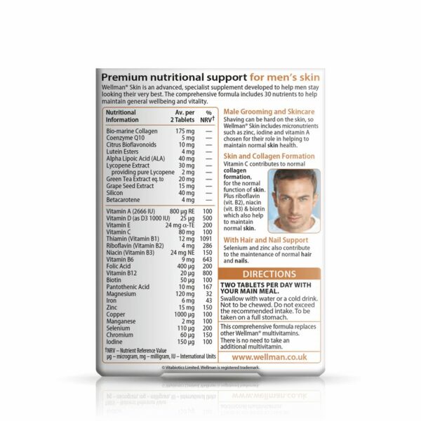 Vitabiotics Wellman Skin 60 Tablets - Image 2