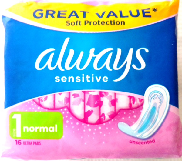 Always Sensitive Normal Ultra Size 1 Sanitary Towels(16pads)