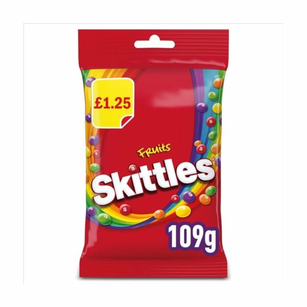 Skittles Vegan Chewy Sweets Fruit Flavoured Pouch Bag 109g