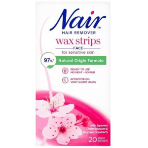 Nair Face Cherry Blossom Wax Strip For Sensitive Skin (20 wax strips)