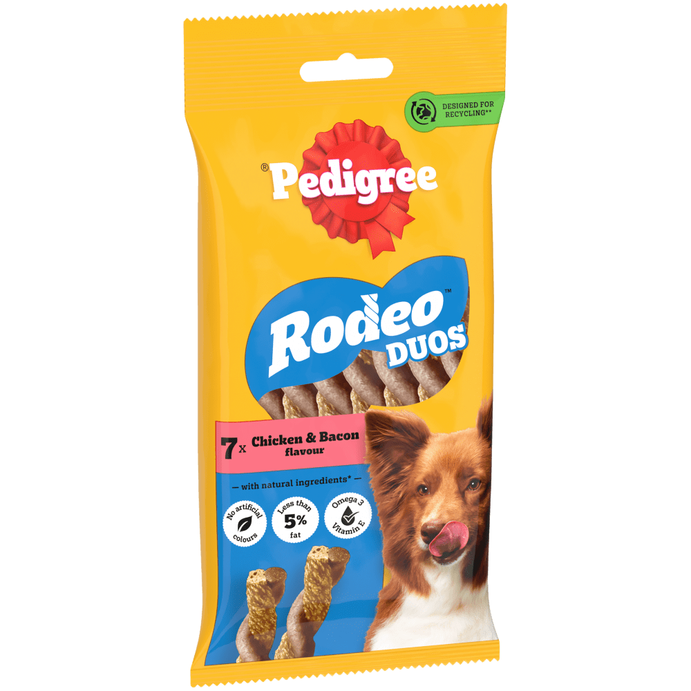 Pedigree Rodeo Duos Adult Dog Treats Chicken & Bacon 123g - Image 2