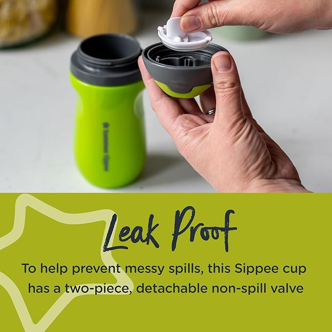 TommeeTommee Tippee Insulated Sippee Water Bottle for Toddlers, Spill-Proof, Green and Teal, 260ml, 12m+, Pack of 2 - Image 3